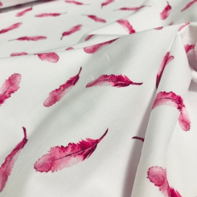 Jersey | FEATHER | Federn pink weiß